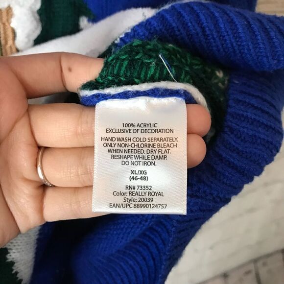 Jolly Sweaters Ugly Christmas Sweater Snowman Wearing Scarf Size XL Unisex - Picture 4 of 9